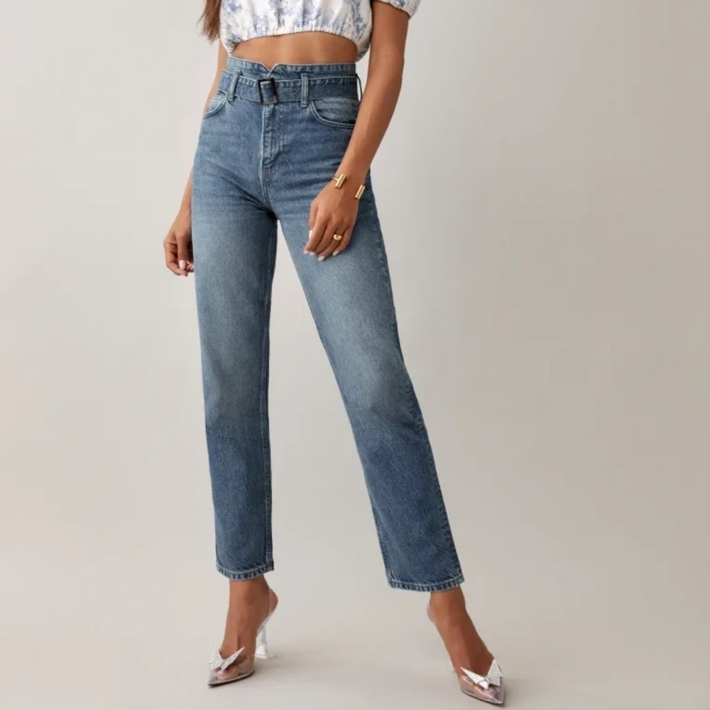 Reformation High Rise Denim Jeans in Classic Blue